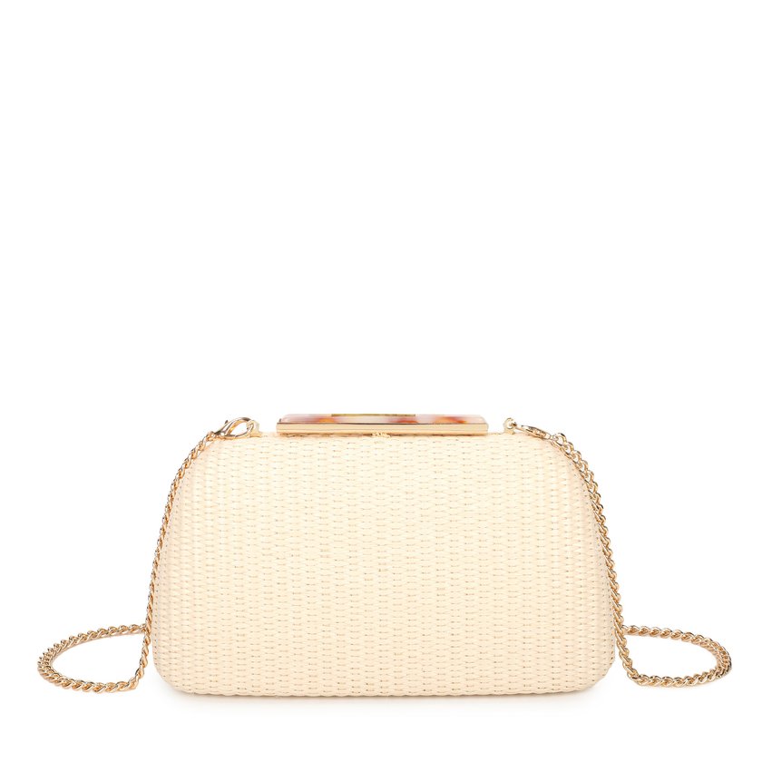 Women's raffia clutch