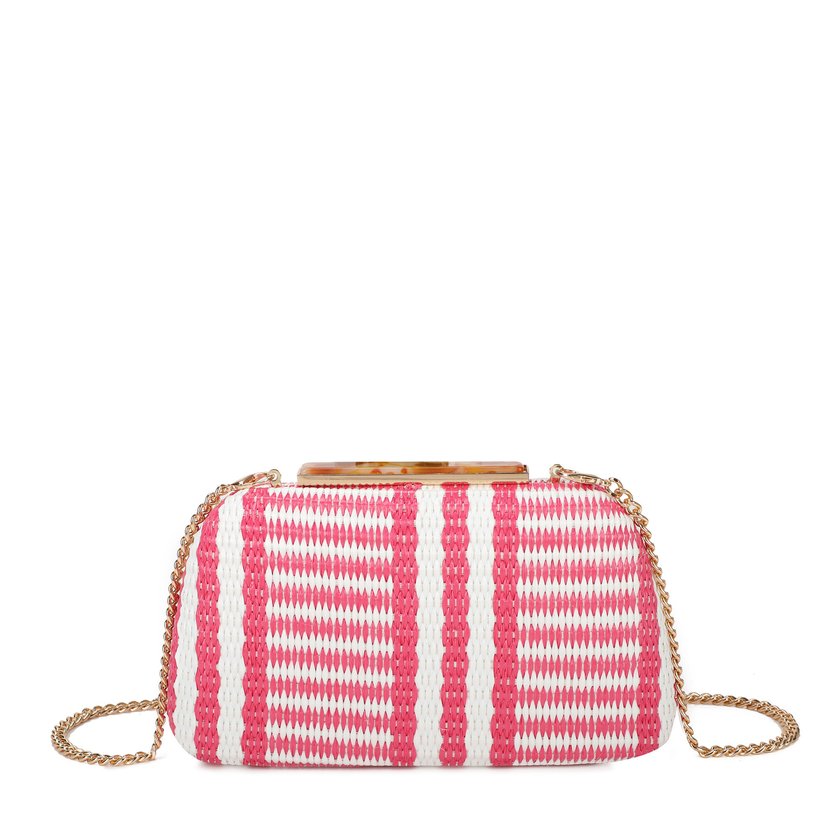 Women's raffia clutch