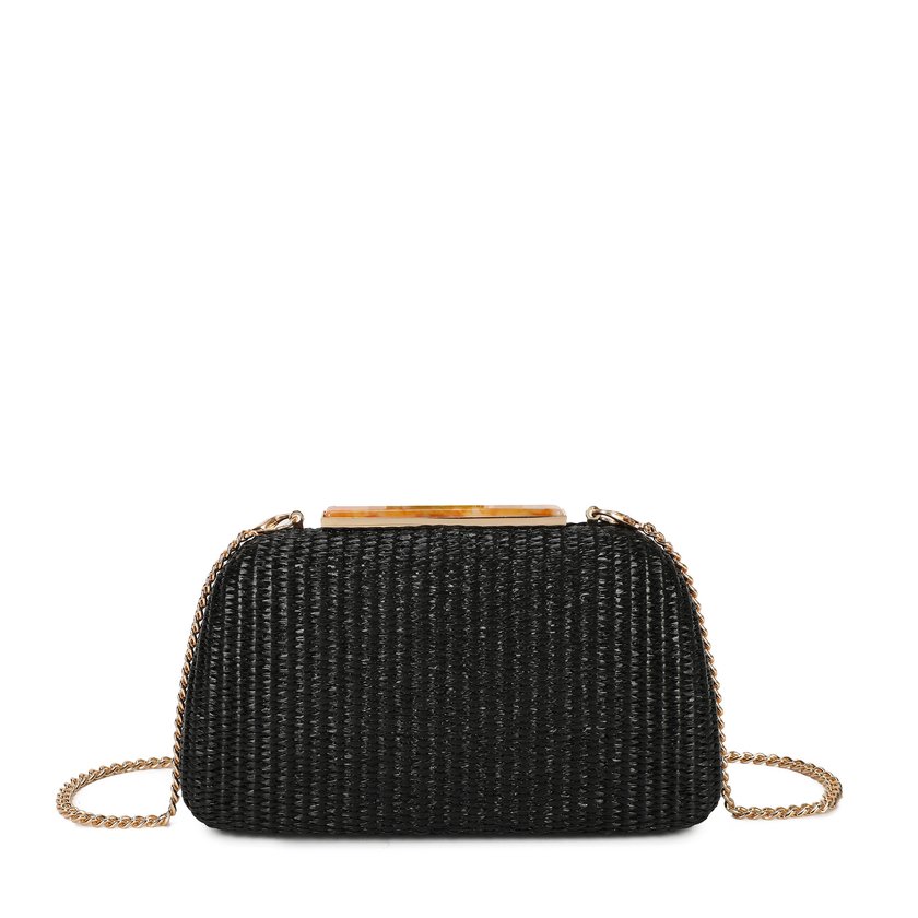 Women's raffia clutch