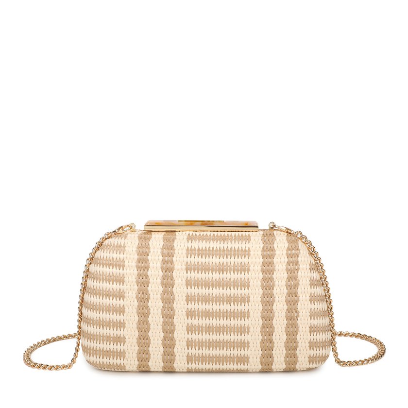 Pochette femme en raphia