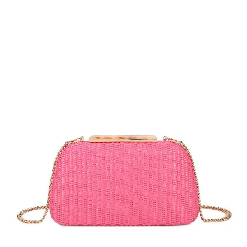 Women's raffia clutch