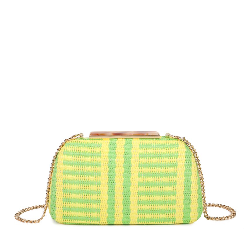 Women's raffia clutch