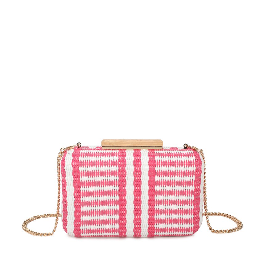 Women's raffia clutch