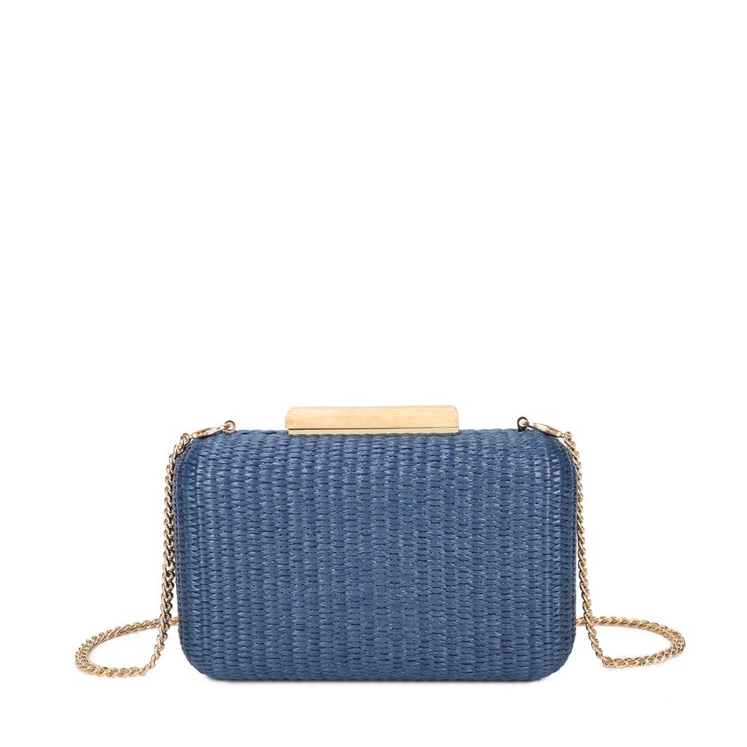 Women's raffia clutch