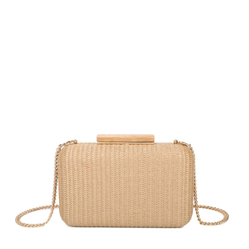 Women's raffia clutch