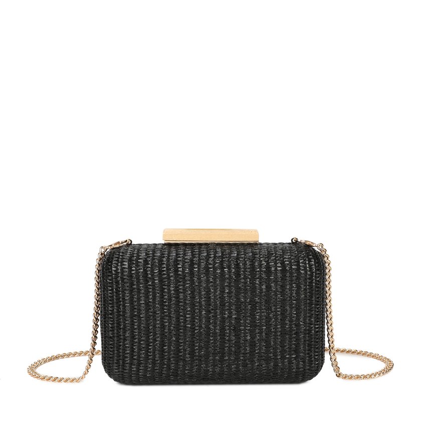 Women's raffia clutch