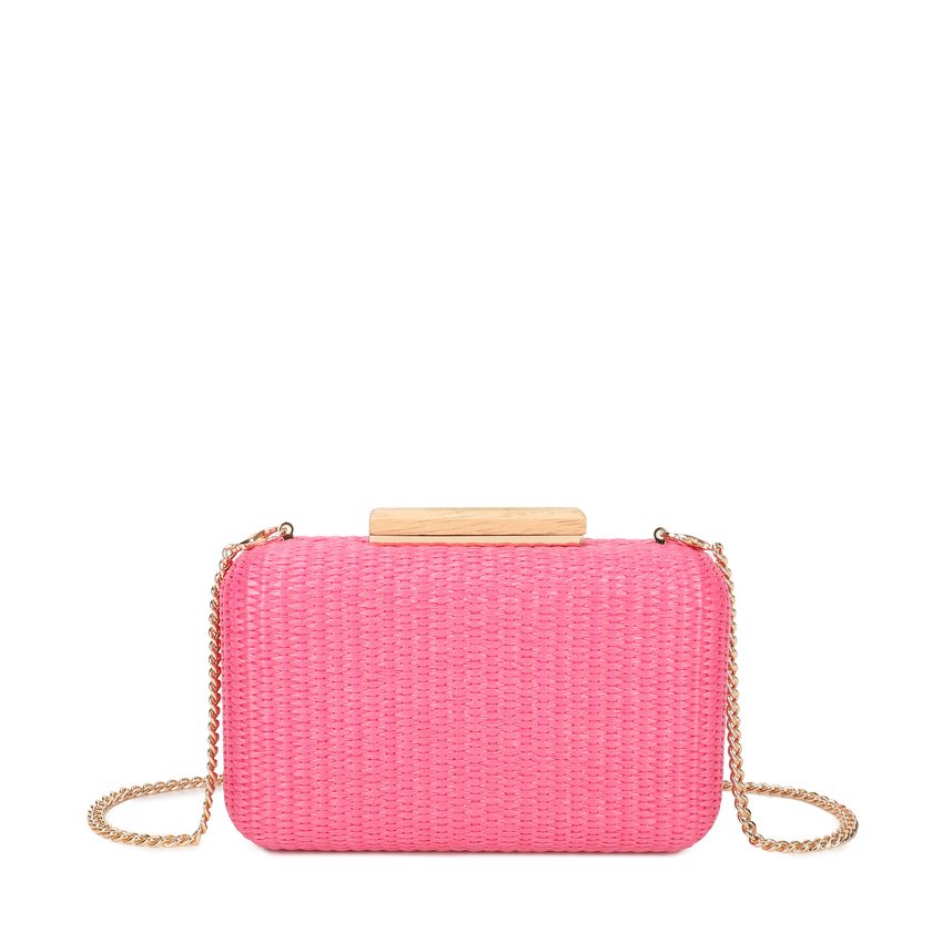 Women's raffia clutch