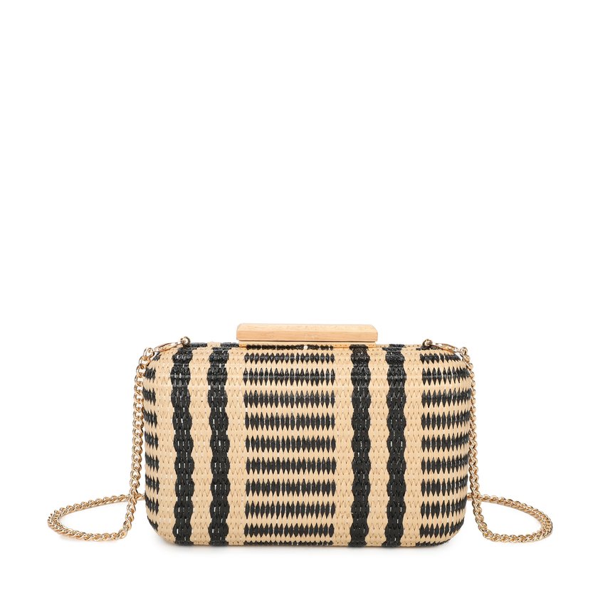 Women's raffia clutch