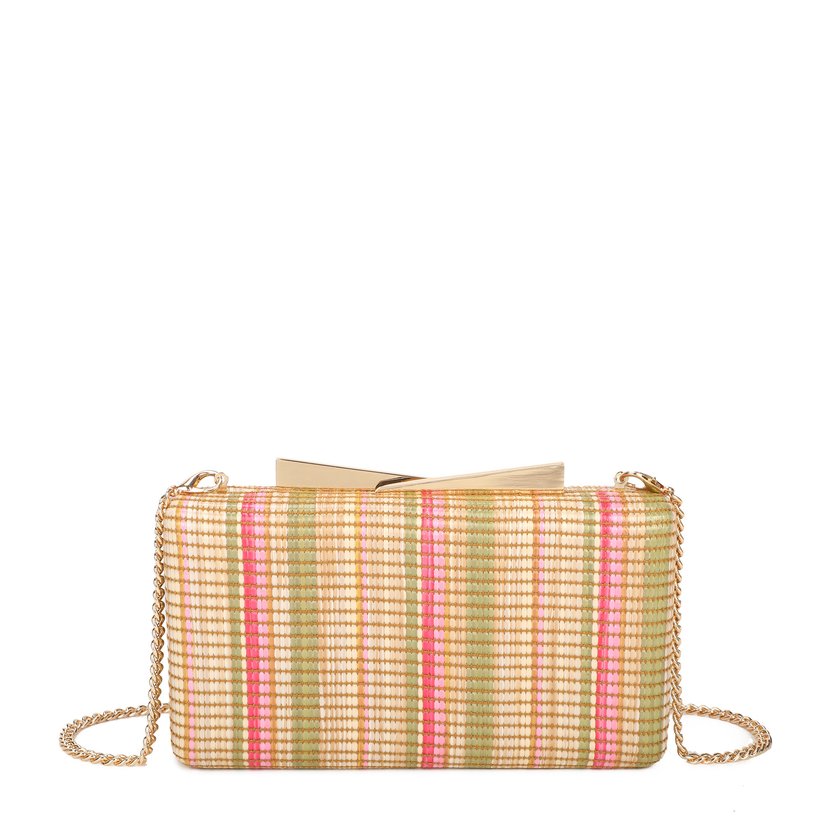 Women's raffia clutch