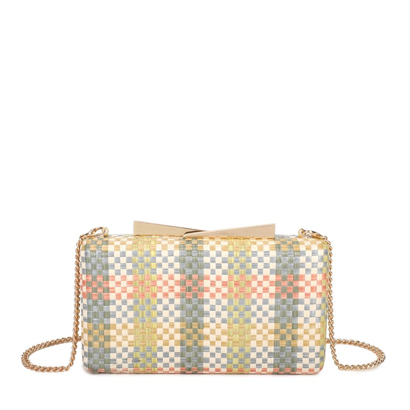 Women's raffia clutch