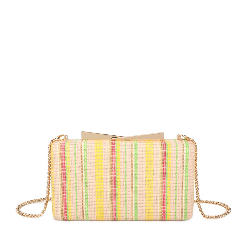 Women's raffia clutch
