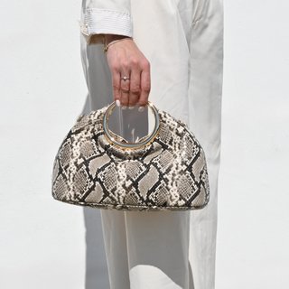 Snake-textured handbag