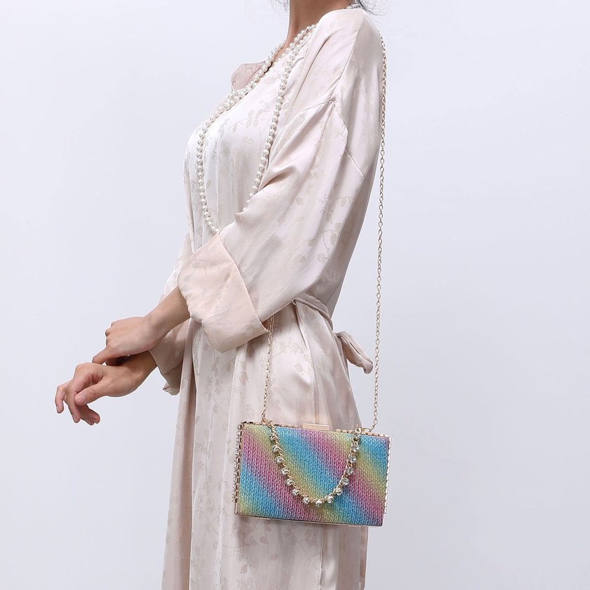 Bolso de fiesta con cadena GB de piedras