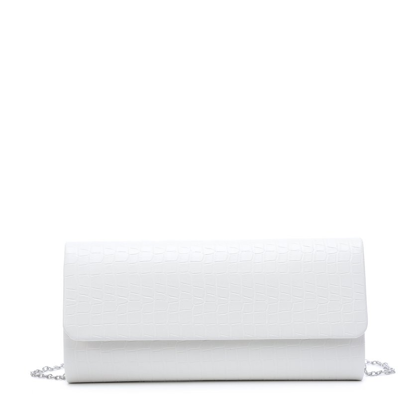 Crocodile-textured clutch