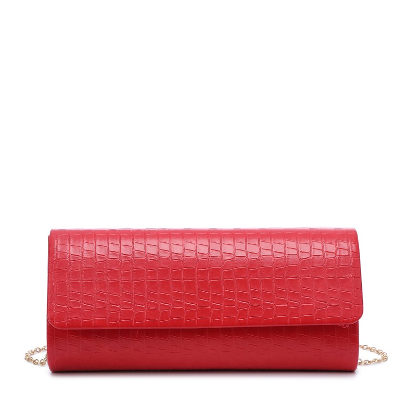Crocodile-textured clutch