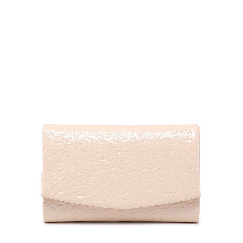 Crocodile-textured clutch