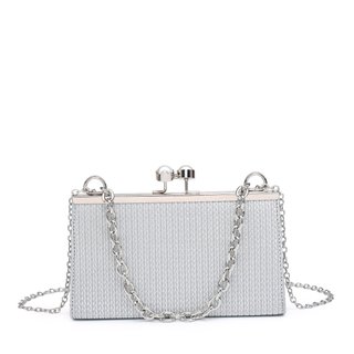 Bolso de fiesta con asa de cadena y perlas en el cierre GB