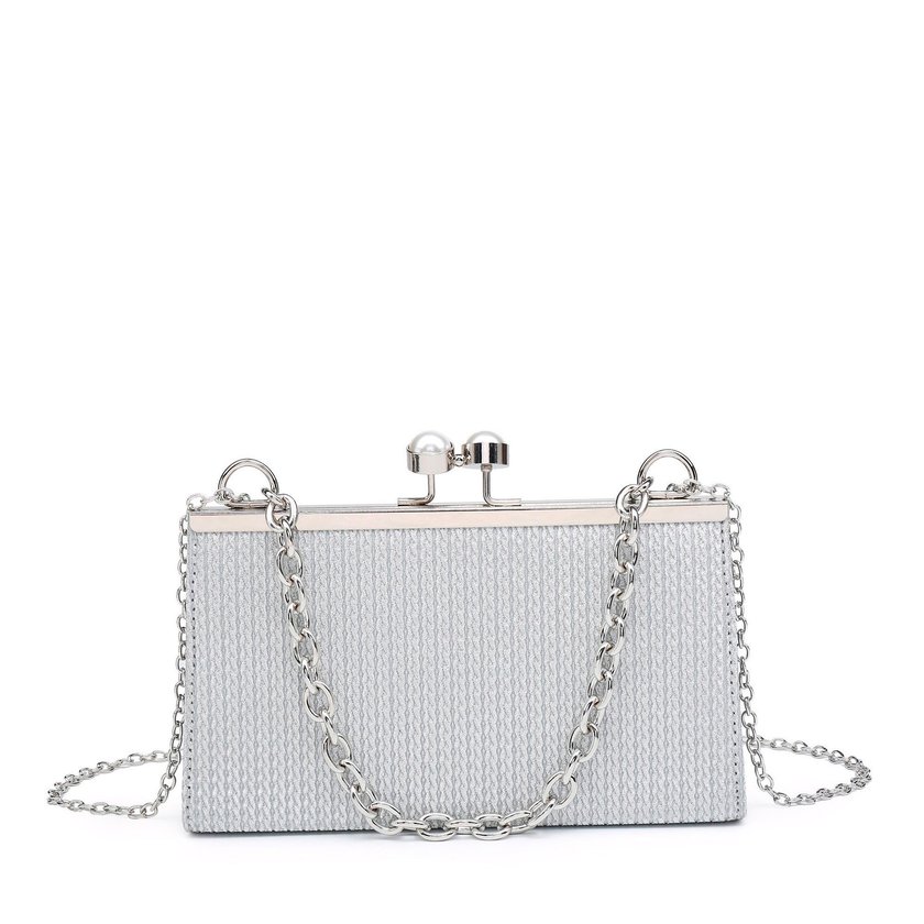 Party bag with chain handle and pearls on the GB clasp