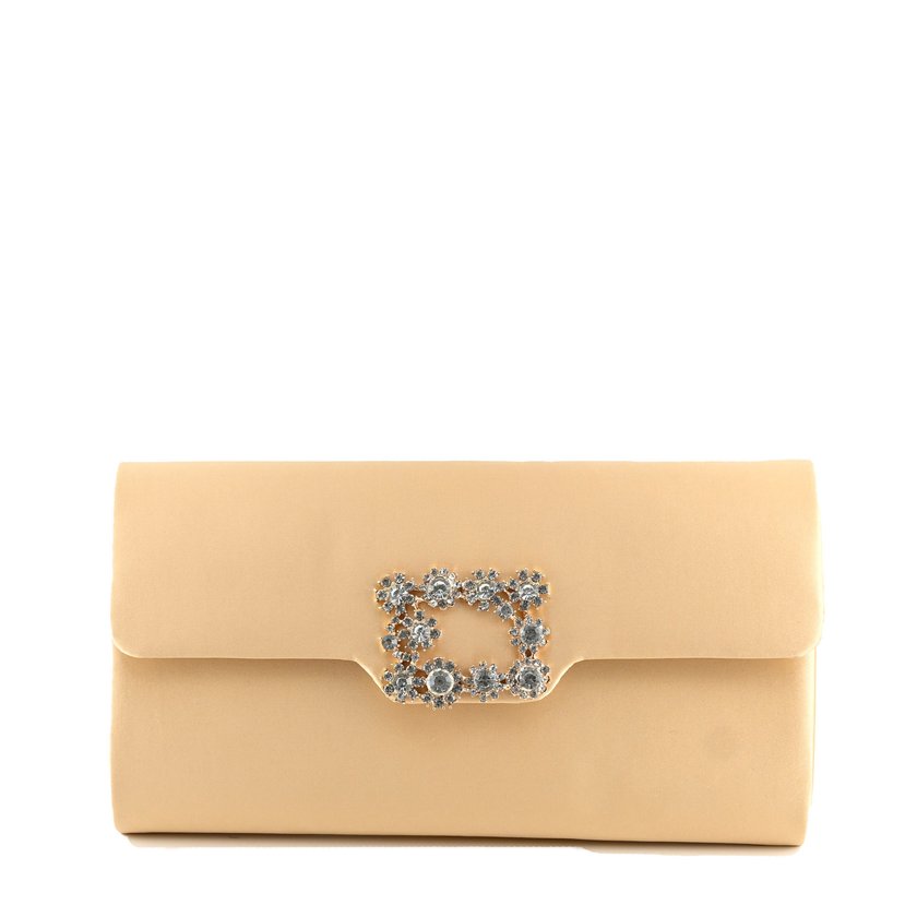 Bolso de fiesta rectangular con aplicación de pedrería GB