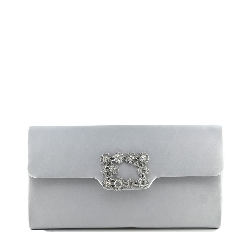 Bolso de fiesta rectangular con aplicación de pedrería GB