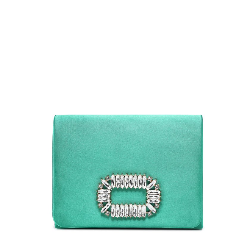 Bolso de fiesta satinado con piedras brillantes GB