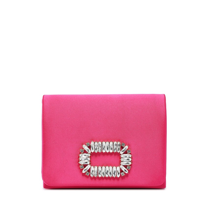Borsa da festa in raso con pietre glitterate GB