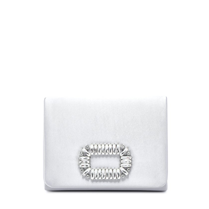 Borsa da festa in raso con pietre glitterate GB