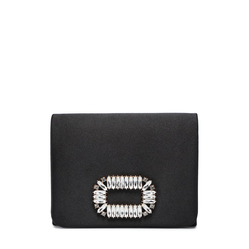 Borsa da festa in raso con pietre glitterate GB