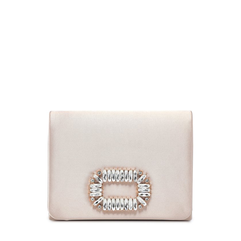 Borsa da festa in raso con pietre glitterate GB