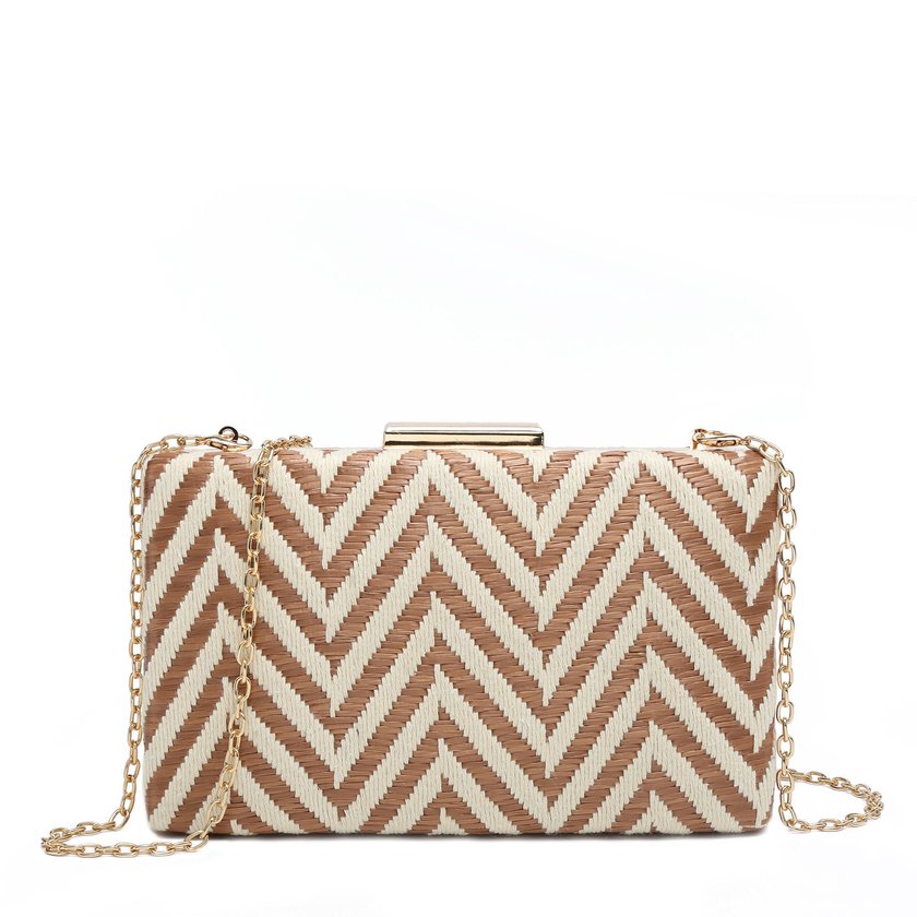 GB print raffia fanny pack