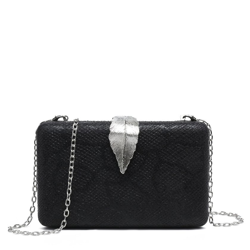 Bolsa de festa com fecho formato folha GB