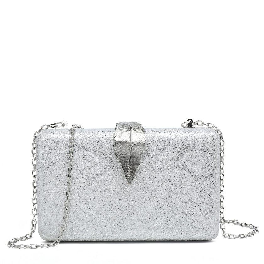 Bolsa de festa com fecho formato folha GB