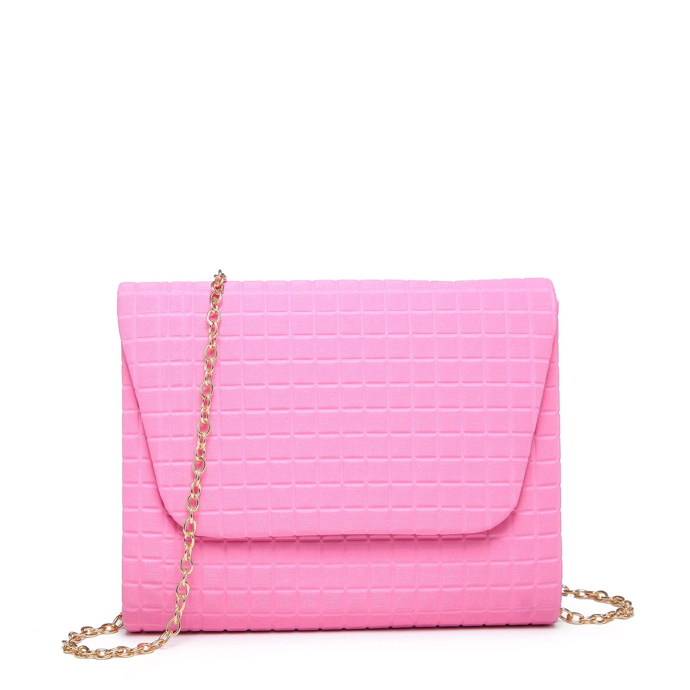 Bolso de fiesta tipo sobre con cuadros GB