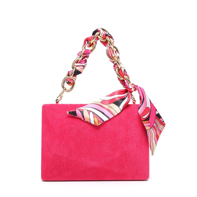 Borsa da festa quadrata con sciarpa GB