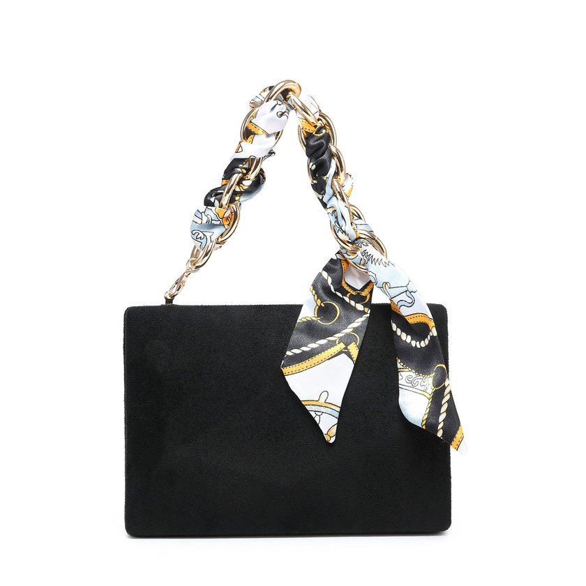 Borsa da festa quadrata con sciarpa GB