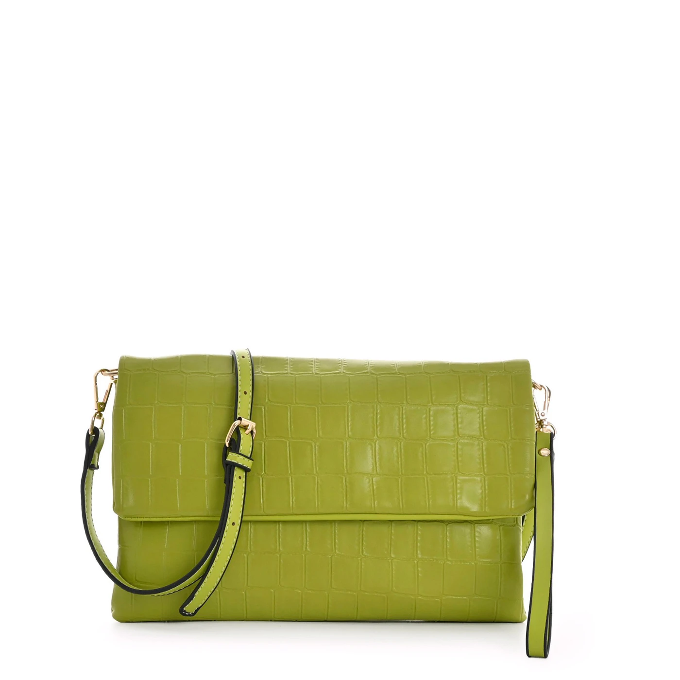 Bolso estilo clutch con cierre GB y solapa