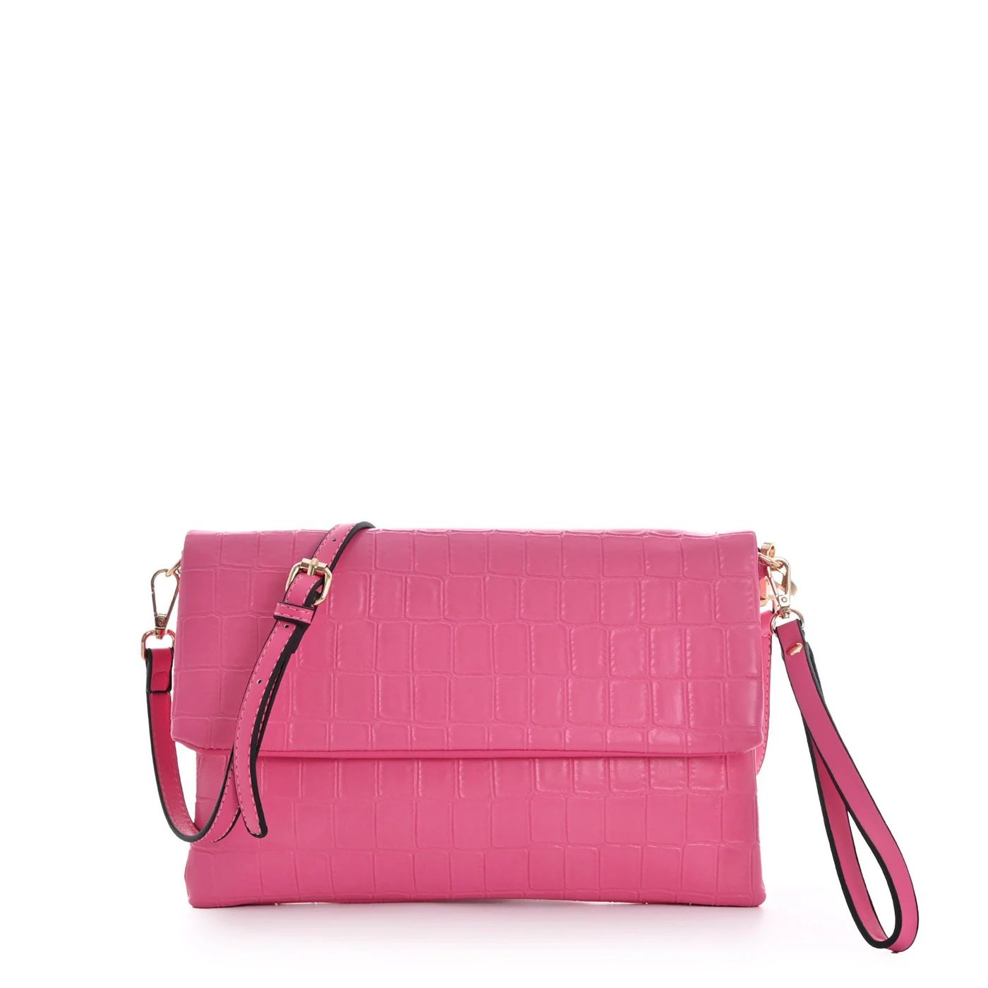 Borsa stile pochette con chiusura GB e patta