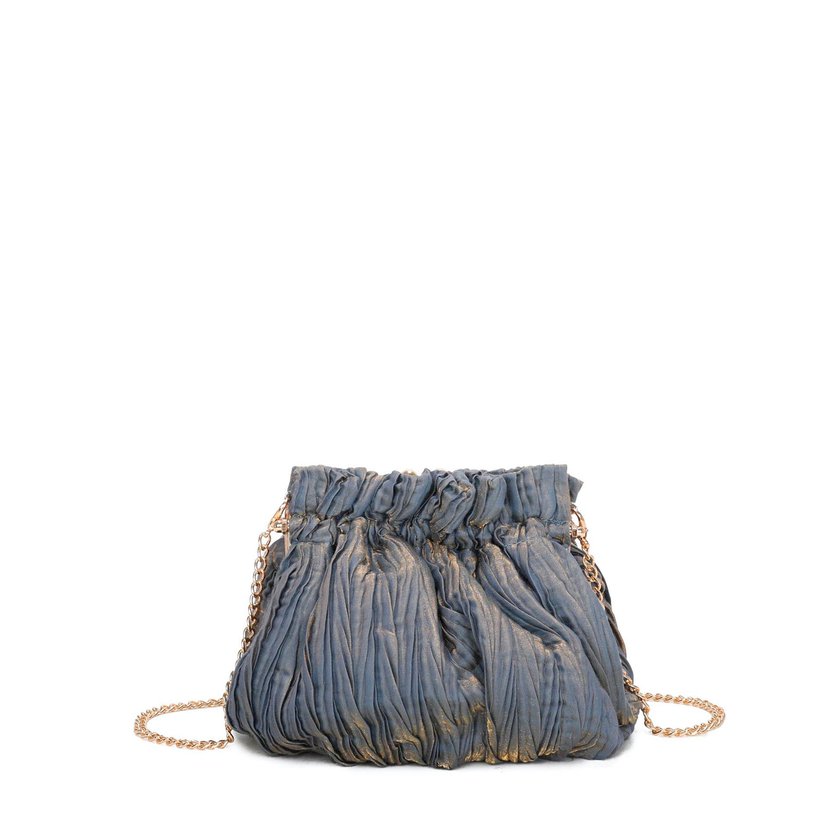 Borsa da festa in tessuto glitter con chiusura a scatto GB