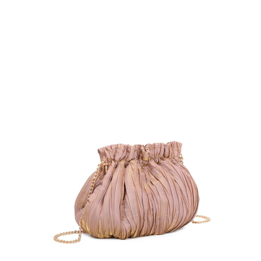 Bolsa de festa em tecido com brilho e fecho de molas GB