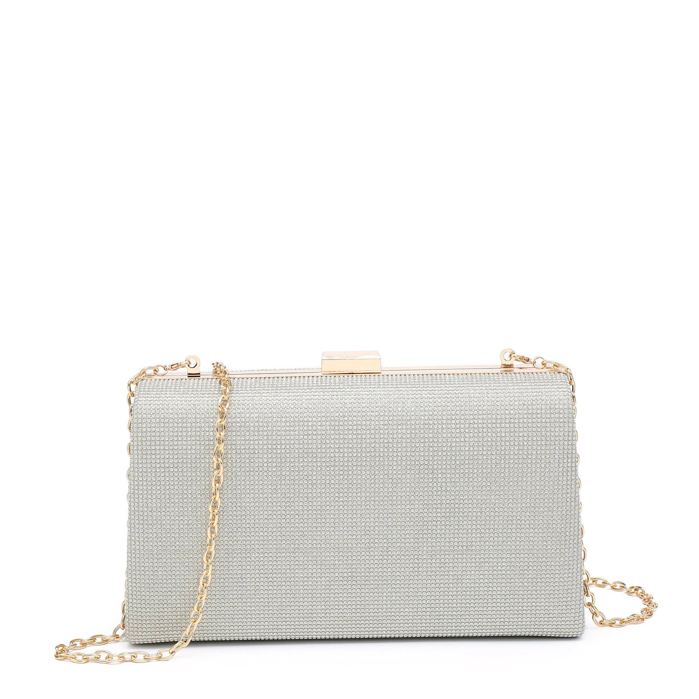Women's clutch in shiny fabric