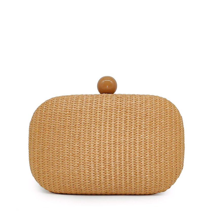 Women's raffia clutch