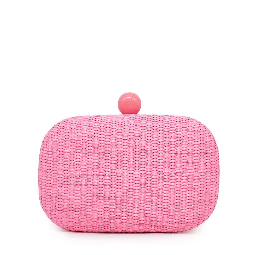 Women's raffia clutch