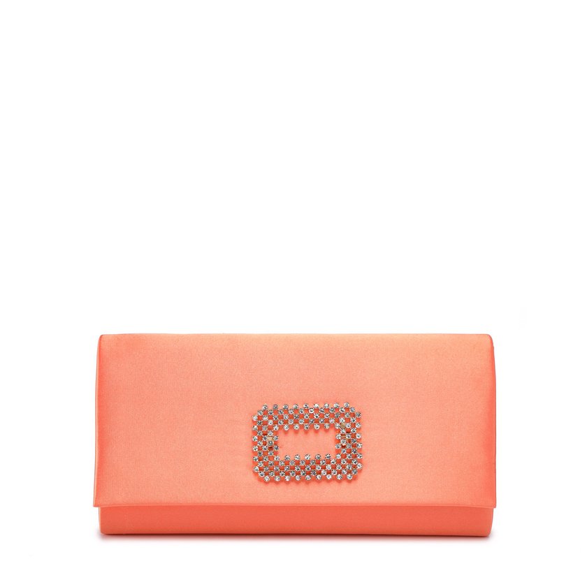 Bolso de fiesta satinado con aplicación GB