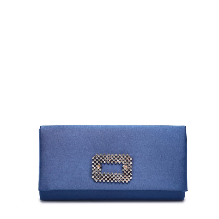 Bolso de fiesta satinado con aplicación GB