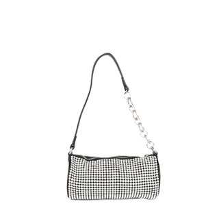 Pochette fiesta plateada con brillantes y cadena GB