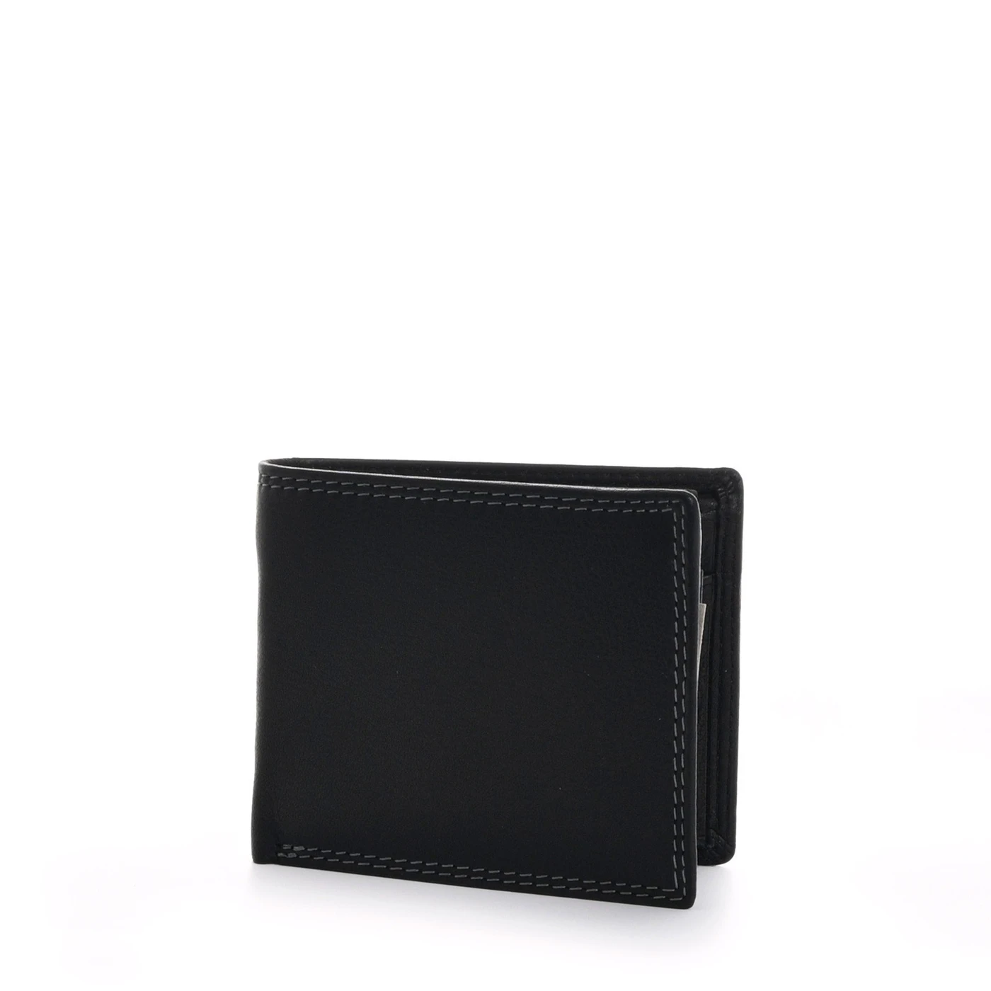 Portefeuille en cuir simple avec coutures GB