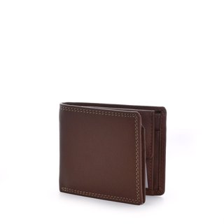 Portefeuille en cuir simple avec coutures GB