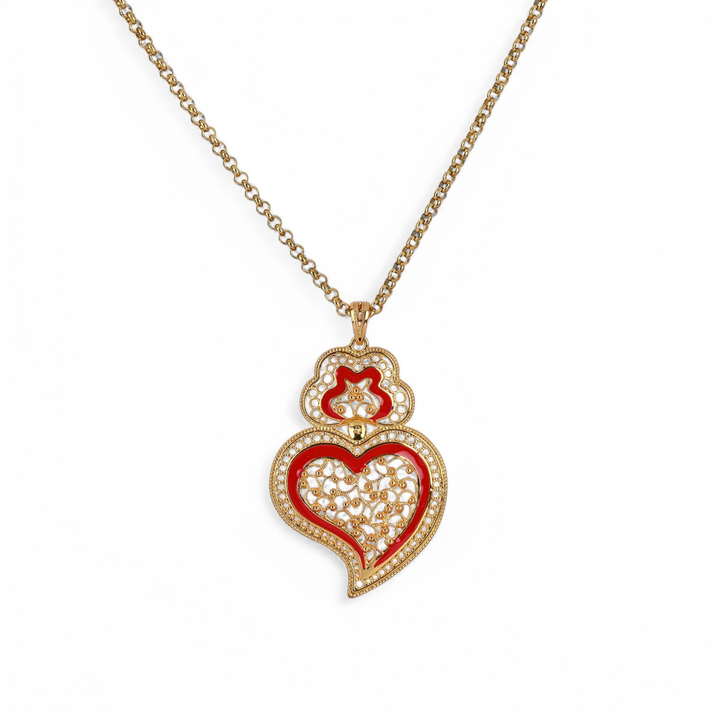 Collier Encantos Portugal cœur rouge