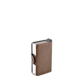 Brown card case with dual compartment GB