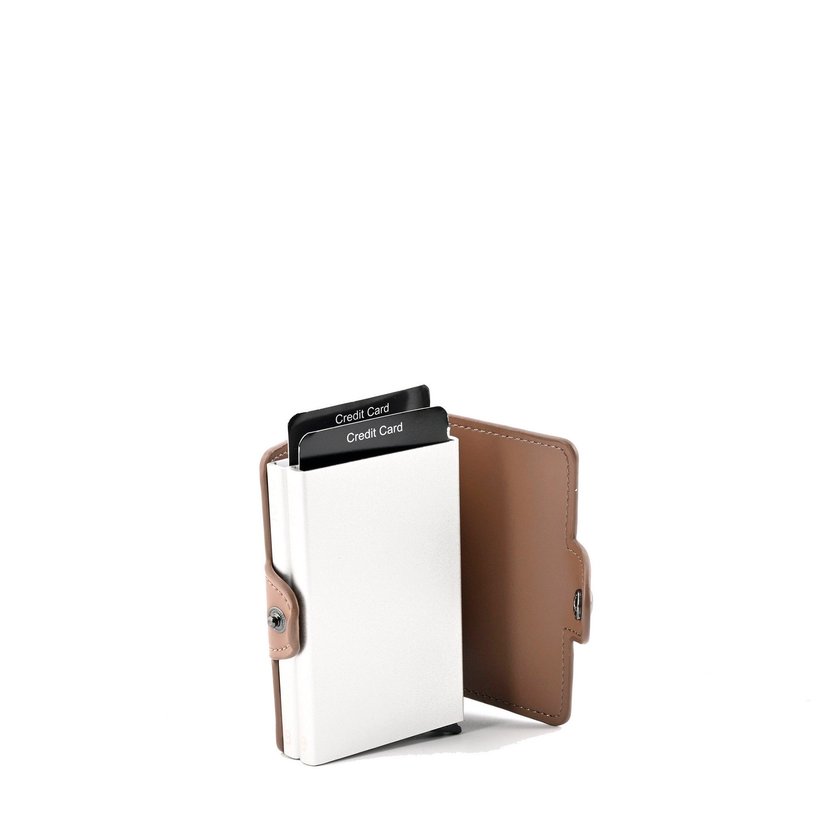 Porte-carte marron avec double compartiment GB